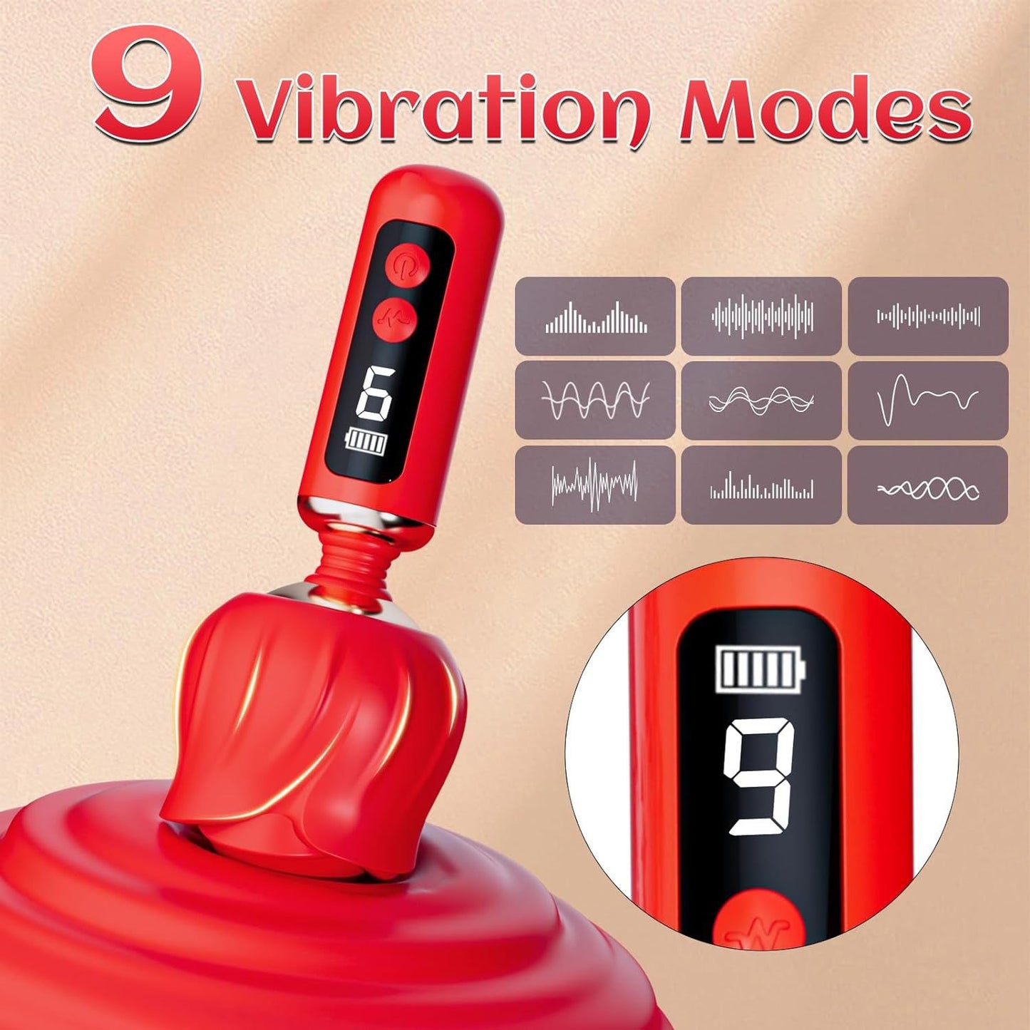 Rose-Shaped Clitoral Vibrator - Medical-Grade Silicone Stimulator with 9 Vibration Modes - image 5