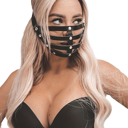 BDSM  Leather Mask - Black - image 3