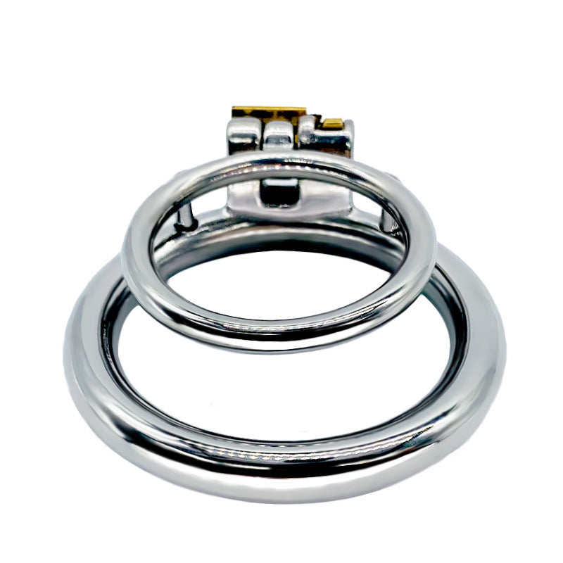 New Stainless Steel Round Chastity Lock Phallus Cage  - 55mm Circular Ring - image 2