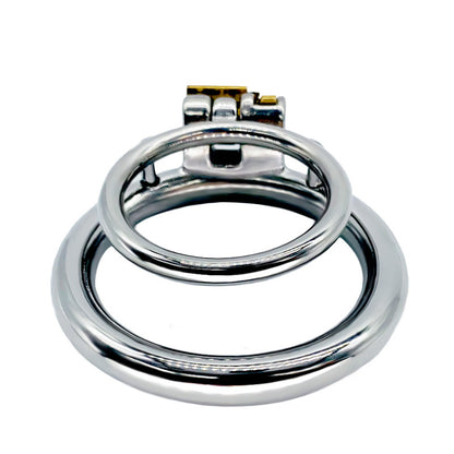 New Stainless Steel Round Chastity Lock Phallus Cage  - 55mm Circular Ring - image 2