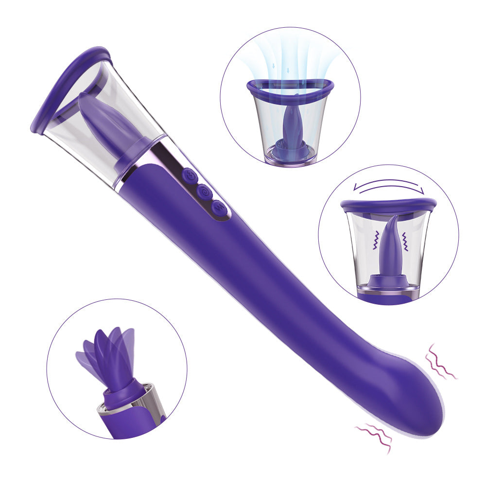 Succion 3 in 1 Innovative Sucking Licking Vibrator - Purple - image 4