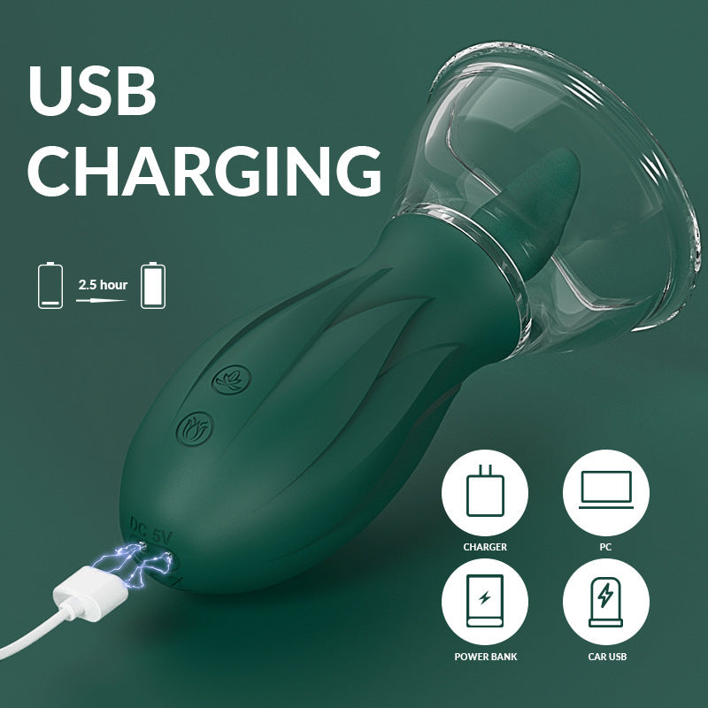 USB Charging Clitoris & Nipple Licking Sucking Vibrator - image 3