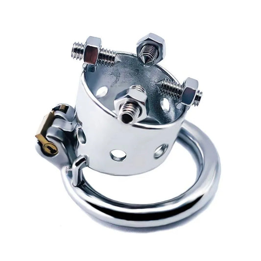 Stainless-steel Chastity Cage With Spiked Screws - image 1
