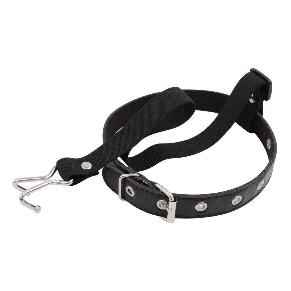 Neck Collar Necklace with Metal Nose Hook Buckle Halloween Choker - Black - image 0