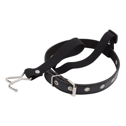Neck Collar Necklace with Metal Nose Hook Buckle Halloween Choker - Black - image 0