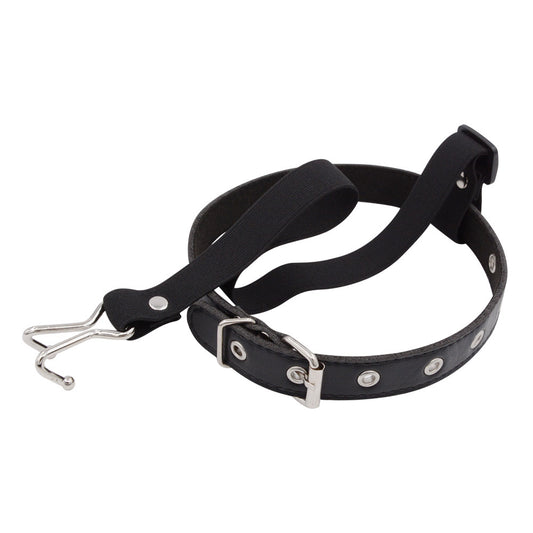 Neck Collar Necklace with Metal Nose Hook Buckle Halloween Choker - Black - image 0