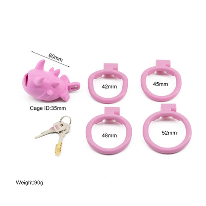 Demon & Angel Lightweight Resin Chastity Cage - C - image 1