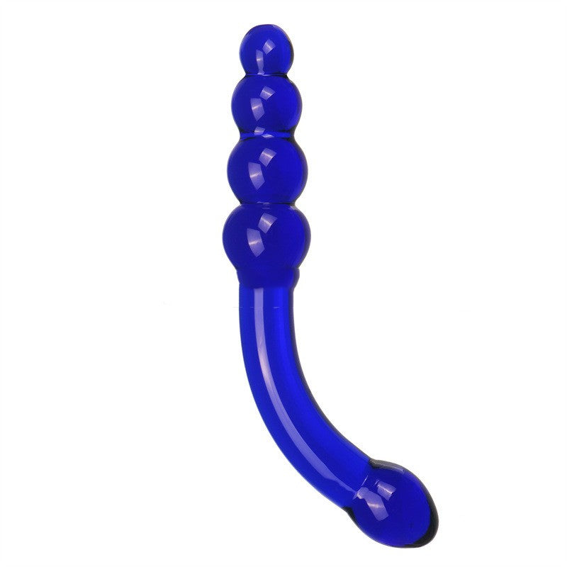 Spectrum Ribbed G-Spot Glass Dildo - Blue 2 - image 1