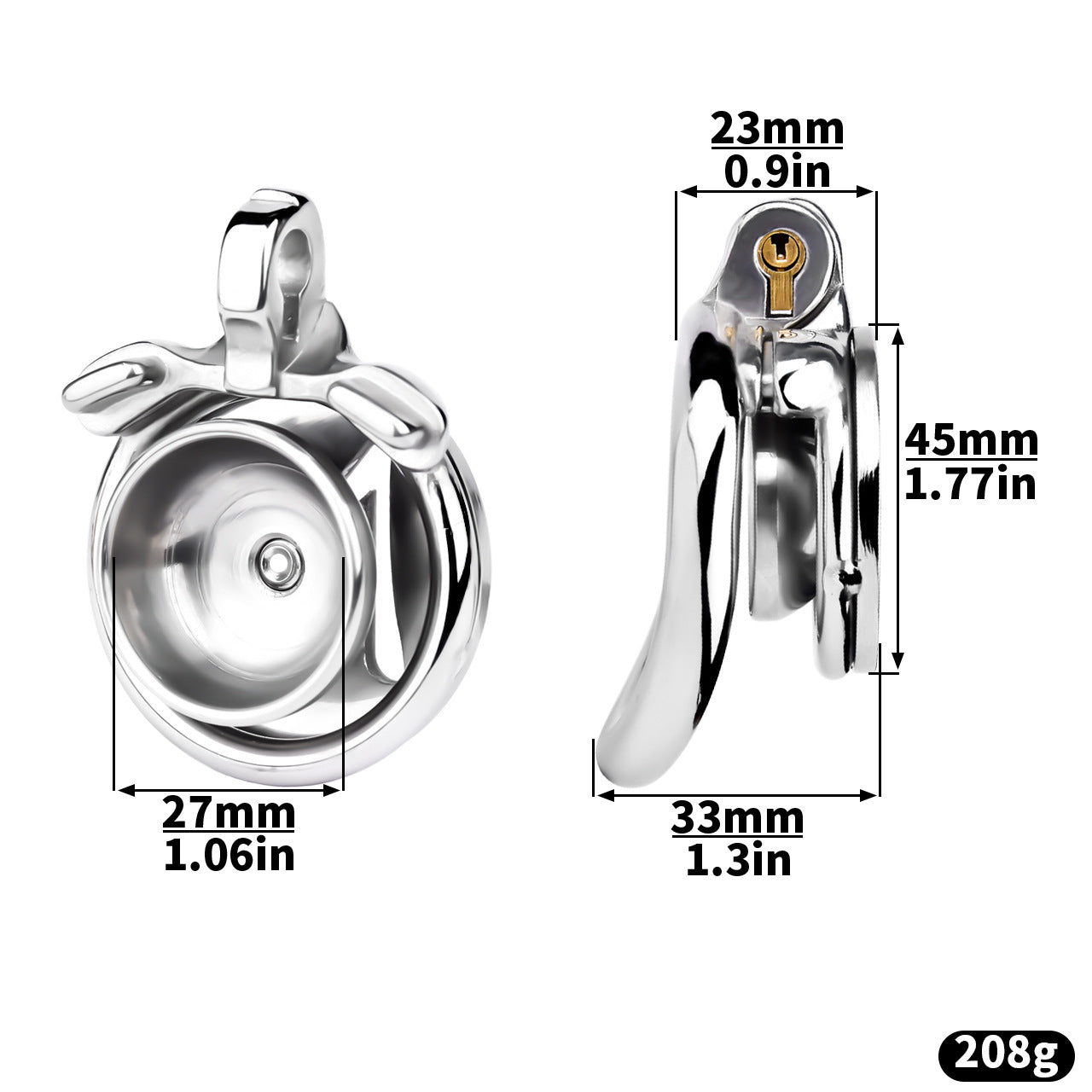 M-shaped Flat Stainless Steel Negative Inverted Chastity Penis Lock Cage - image 12