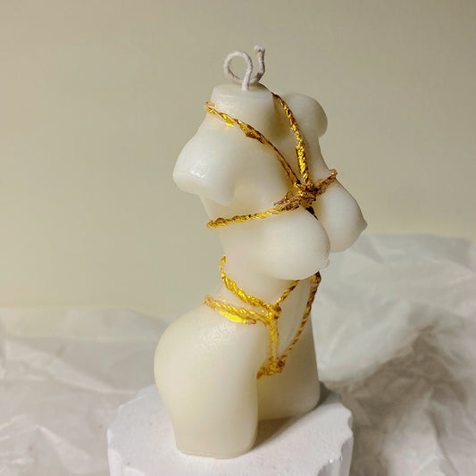 Gold Embellished Man & Woman Candles - B - image 0