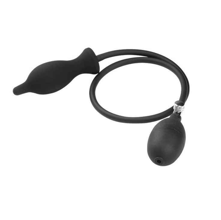Black Silicone Inflatable Butt Plug - A - image 0