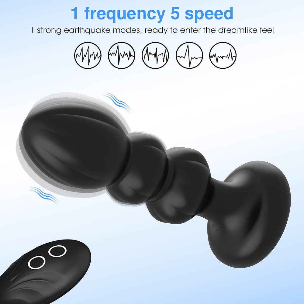 Vibrating Thrusting Silicone Butt Plug - image 2