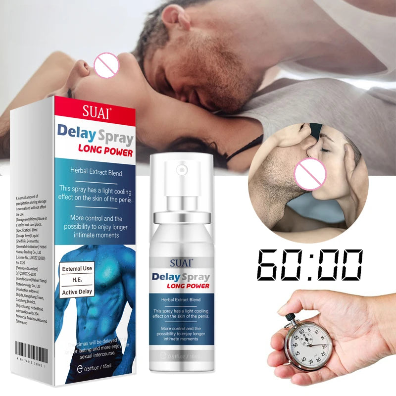 Delay Spray External Use Anti Premature Ejaculation Prolong 60 Minutes Lasting Sex - image 0