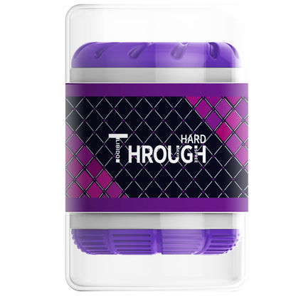 Male Penis Exercise Trainer Triple Texture Masturbation Cup Double Head - Purple - image 2