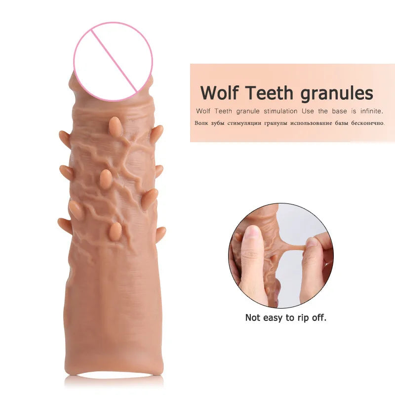 Soft Penis Extender Dick Cover Dildo Enlargement - image 1
