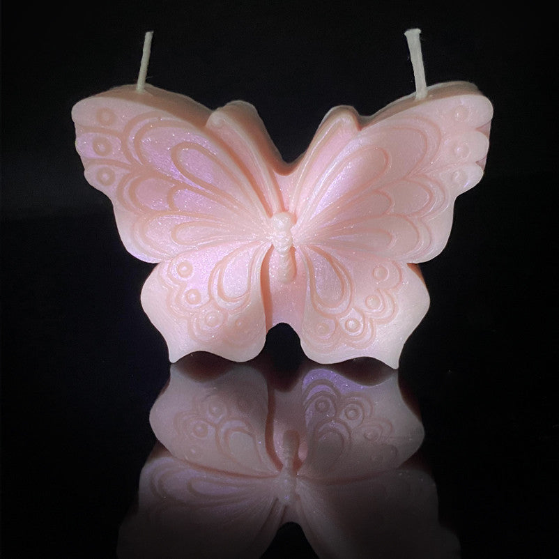 Butterfly-shaped Low-temperature Candle - Pink - image 2