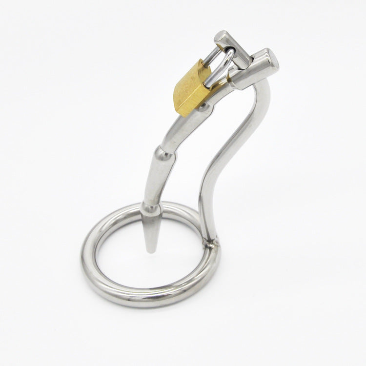 Torment Stainless Steel Humped Urethral Sound Cage with Lock - 1.98 inches Ring - image 0