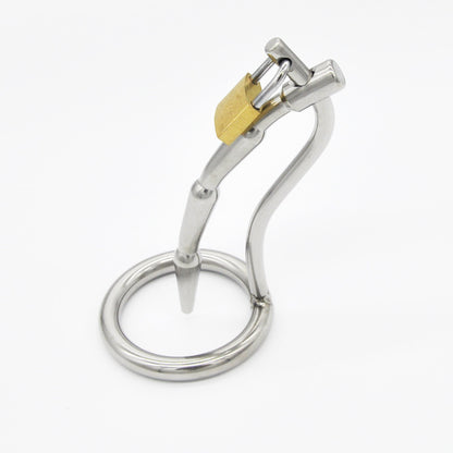 Torment Stainless Steel Humped Urethral Sound Cage with Lock - 1.98 inches Ring - image 0