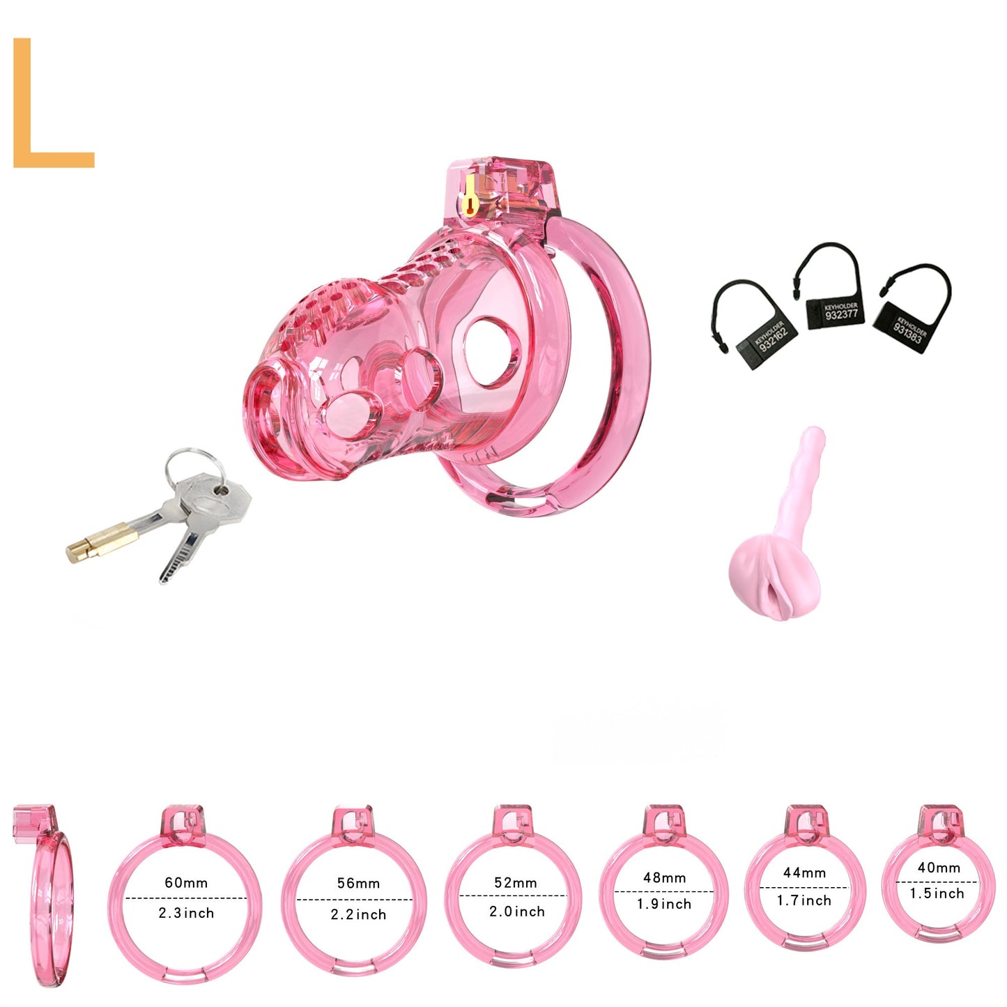Elastic Male Chastity Cage - Pink - L - image 4