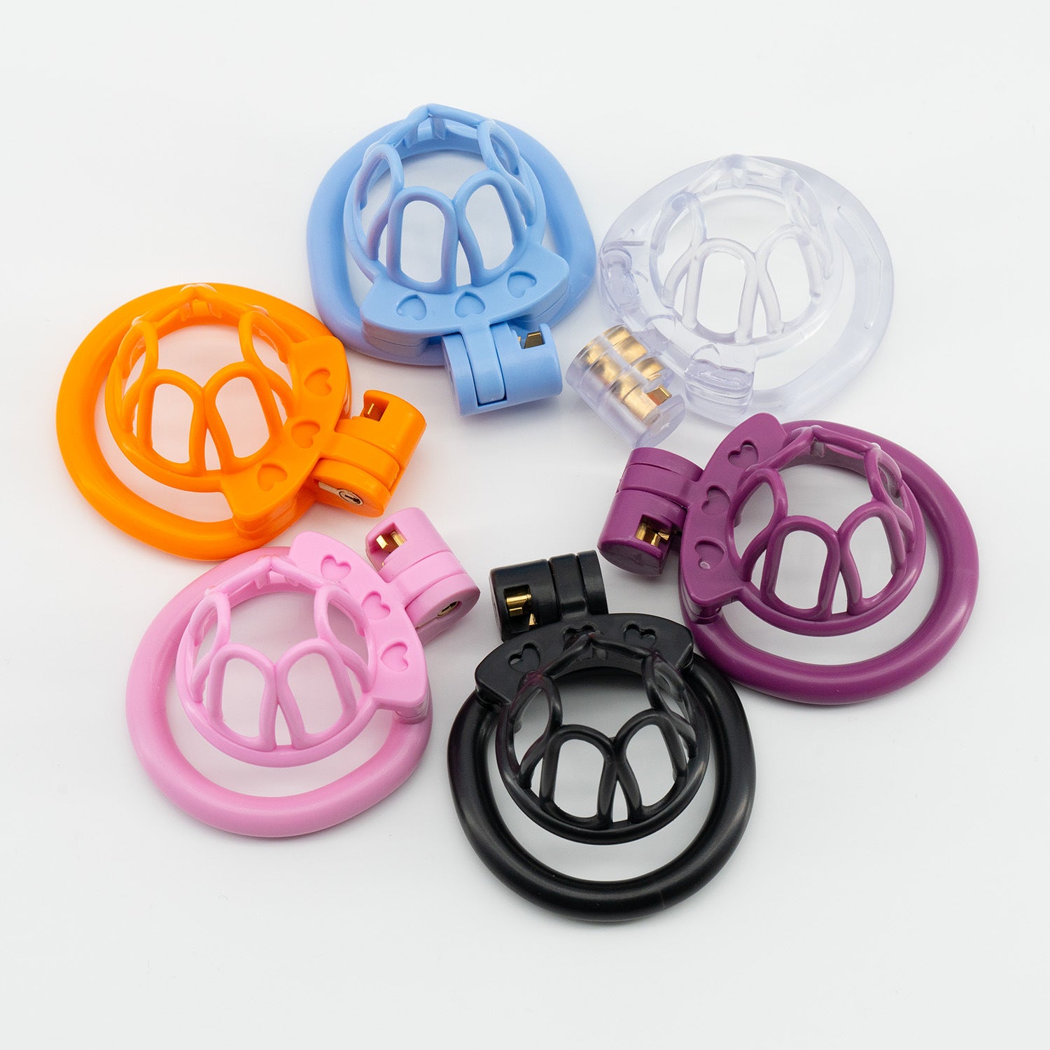 Open End Hollow Chastity Cage with 4 Rings - image 0