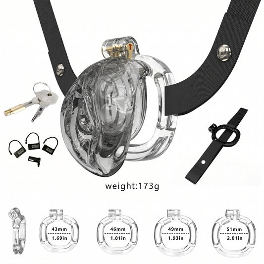 StealthFlex Adjustable Chastity Cage - Black-transparent - image 0