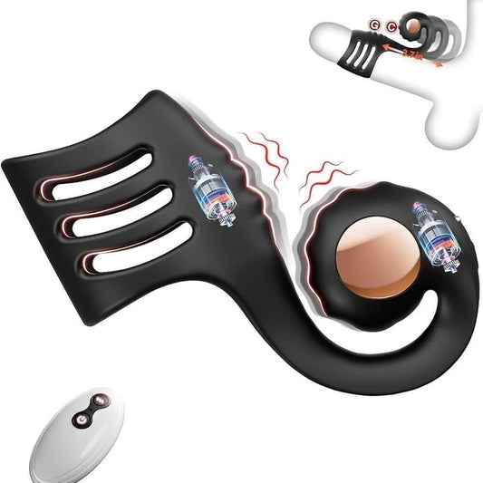 Ocean Pulse Duo – Seahorse-Inspired Vibrating Couples Ring - Black - image 5