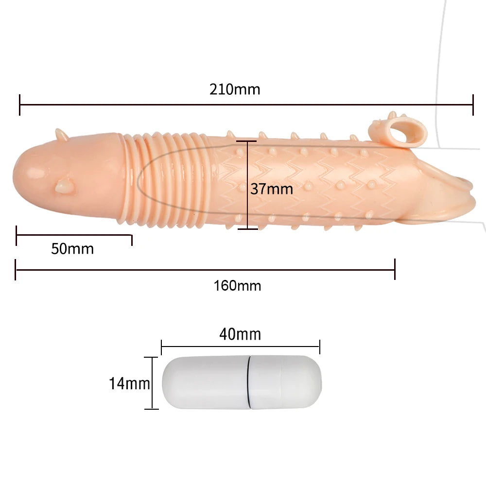 Vibrating Cock Sleeve Penis Enlargement Extender  - image 3