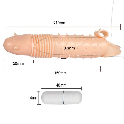 Vibrating Cock Sleeve Penis Enlargement Extender  - image 3