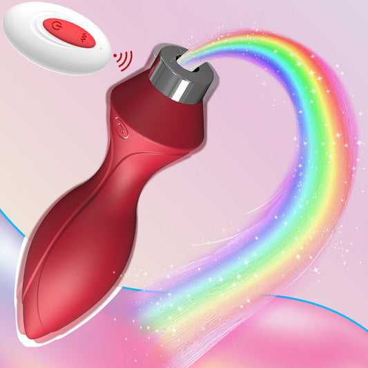 7 Types Of Led Light  Remote Control Rechargeable Butt Plug - Red - image 0