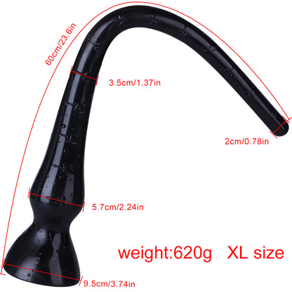 TPE Transparent Huge Butt Anal Plug - Black - XL - image 13