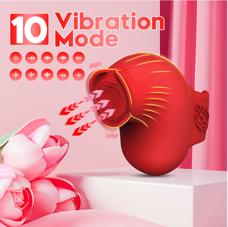 Rose Toy Finger Wearable Vibrator for Women patting Egg Clitoris Stimulator - image 7