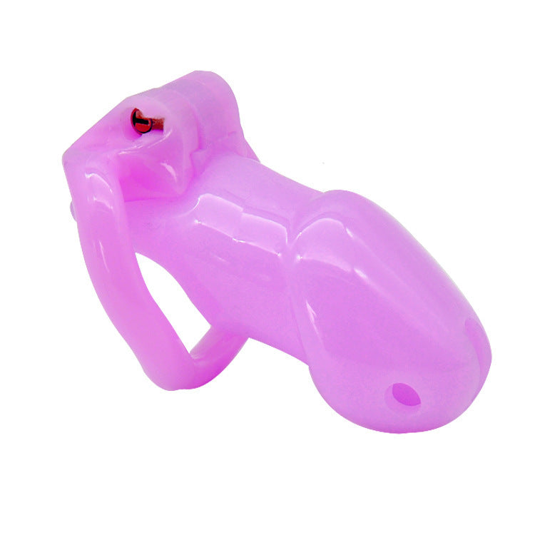 Sissy Bitch High Security Keyed Tumbler Locking Male Chastity With 4 Base Cock Ring Sizes - Purple - image 2