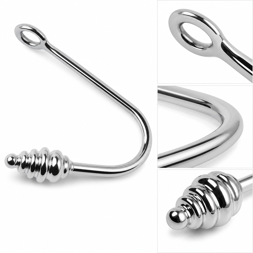 Precision Screw-In Ribbed Anal Hook Set - image 2