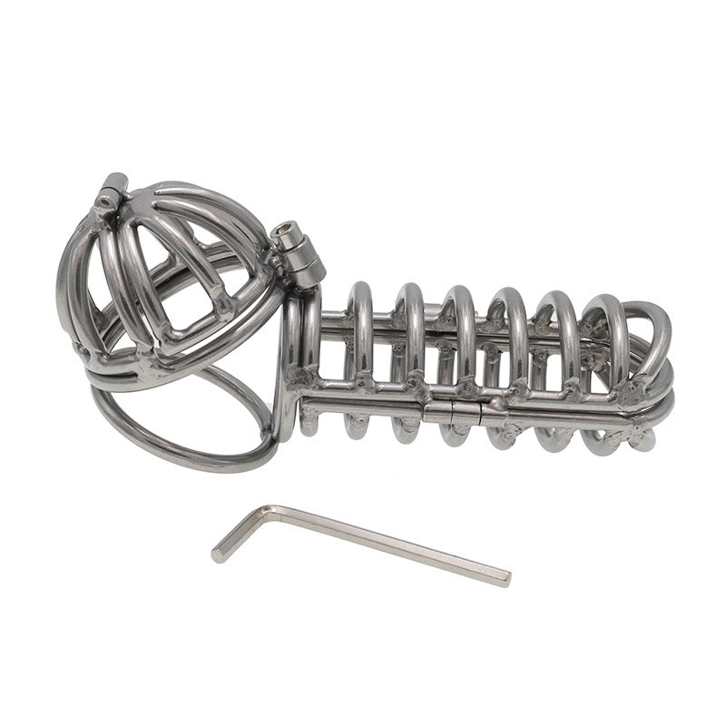 2-in-1 3d Metal Testicle And Chastity Cage - image 1