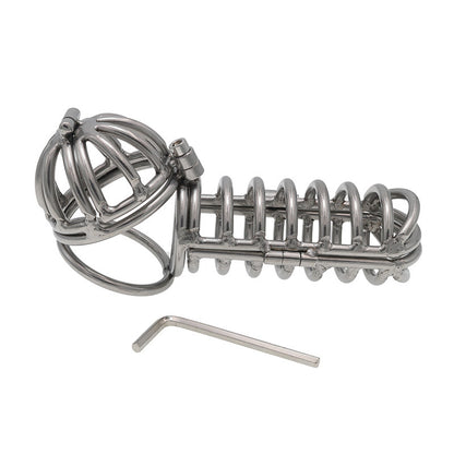 2-in-1 3d Metal Testicle And Chastity Cage - image 1