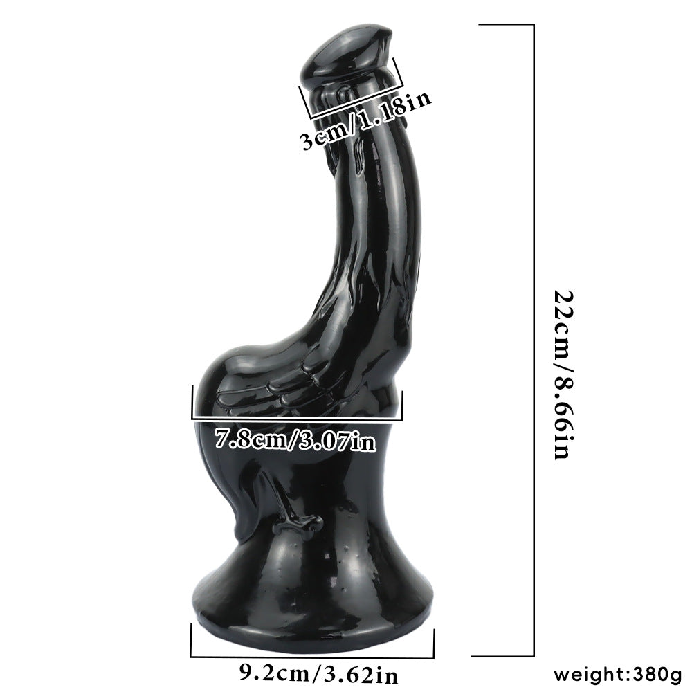 8.66 Inch Rooster Shape Dildo Suction Cup - Black - image 0