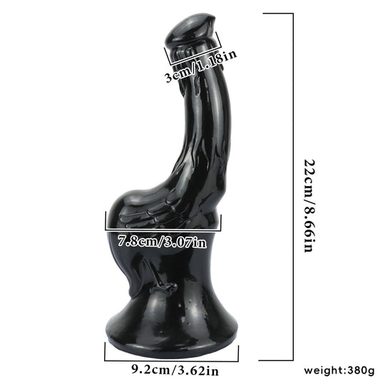 8.66 Inch Rooster Shape Dildo Suction Cup - Black - image 0
