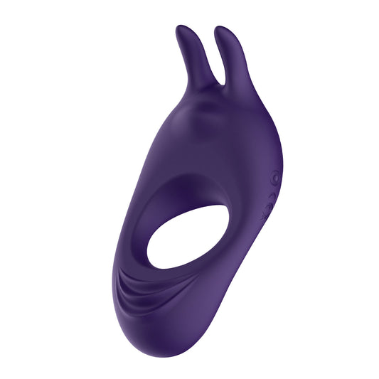 9 Vibrating Rabbit Purple Cock Ring - Purple - image 0