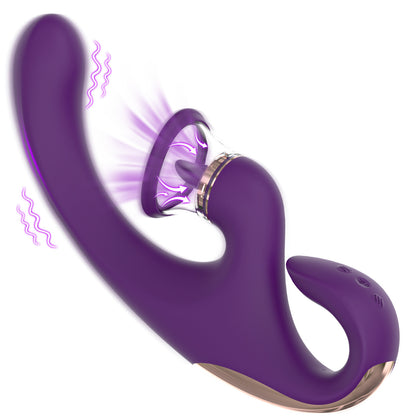 9+9 Dual Stimulation Clitoral Suction & G-spot Vibrator - Purple - image 6