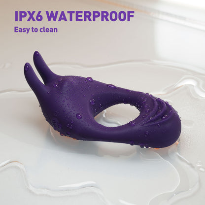 9 Vibrating Rabbit Purple Cock Ring - image 5