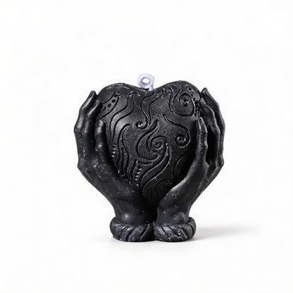 Hands Holding Heart Sensual Candle – Low-Temperature - Black - image 5