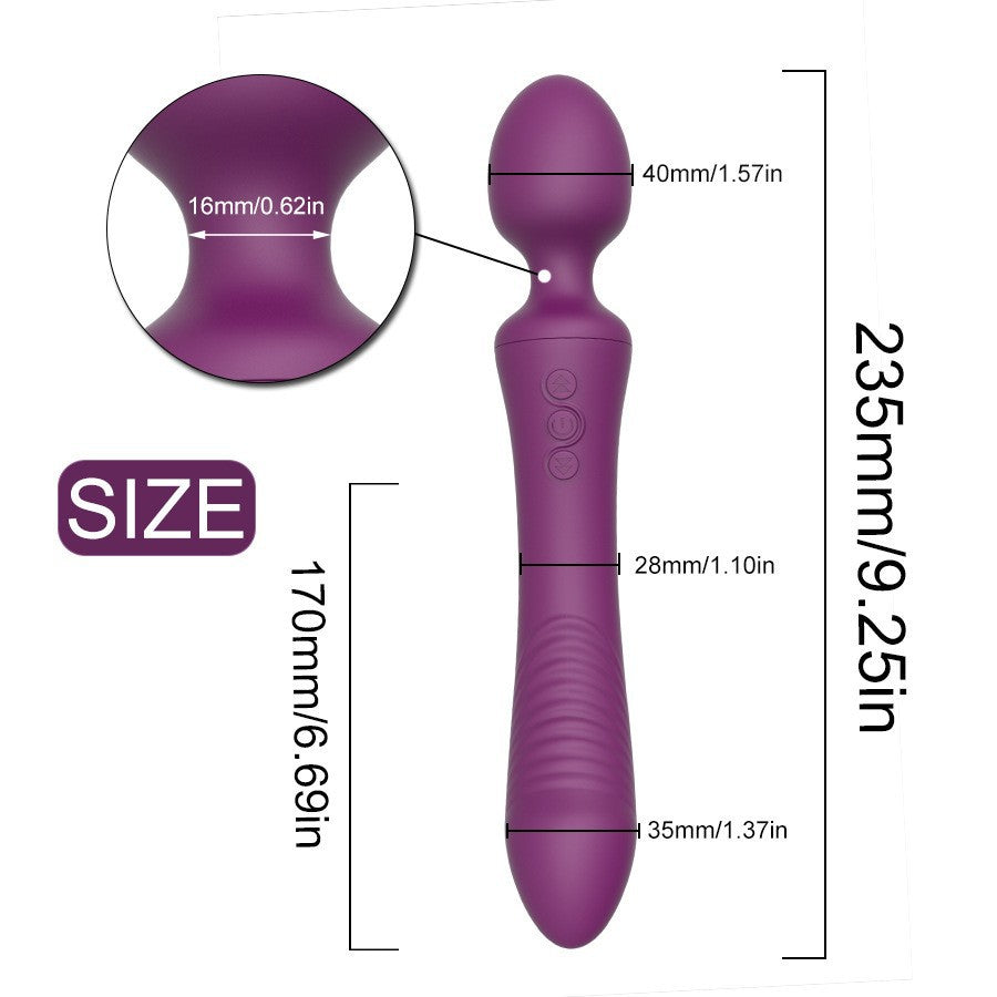 Dual Vibrator Powerful Magic Wand Clitoris Vagina Massager Anal Plug - image 0