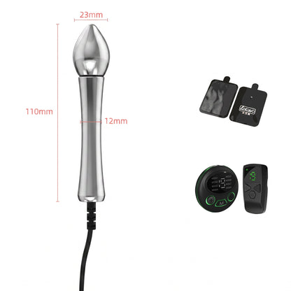 Metal Electro Stimulation Anal Plug - Silver - image 0