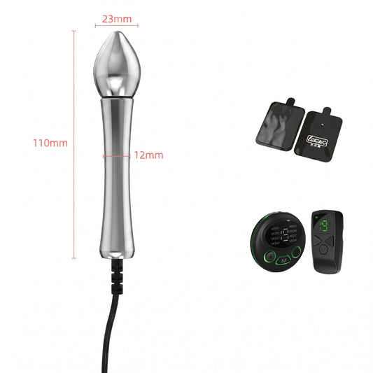 Metal Electro Stimulation Anal Plug - Silver - image 0