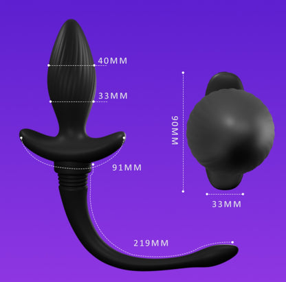 Unique Design Silicone Vibrating Tail Butt Plug with Remote - image 6