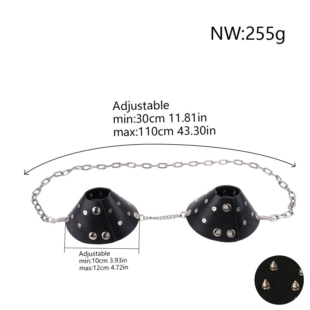 Riveted Punk Leather Bra - image 4