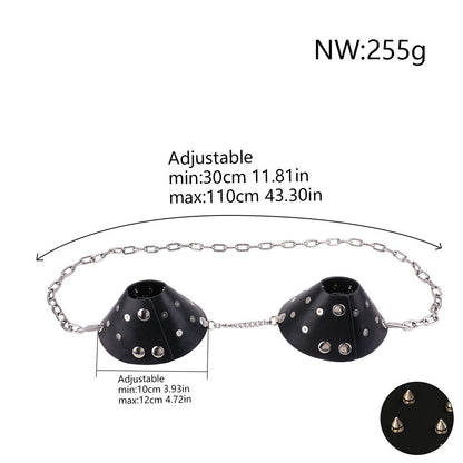 Riveted Punk Leather Bra - image 4