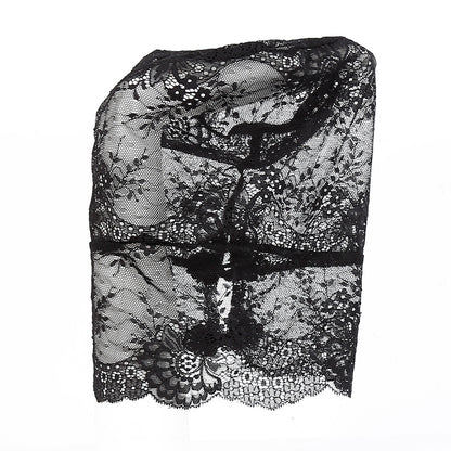 Lace Full Face Masquerade Mask Mesh Headwear - image 2
