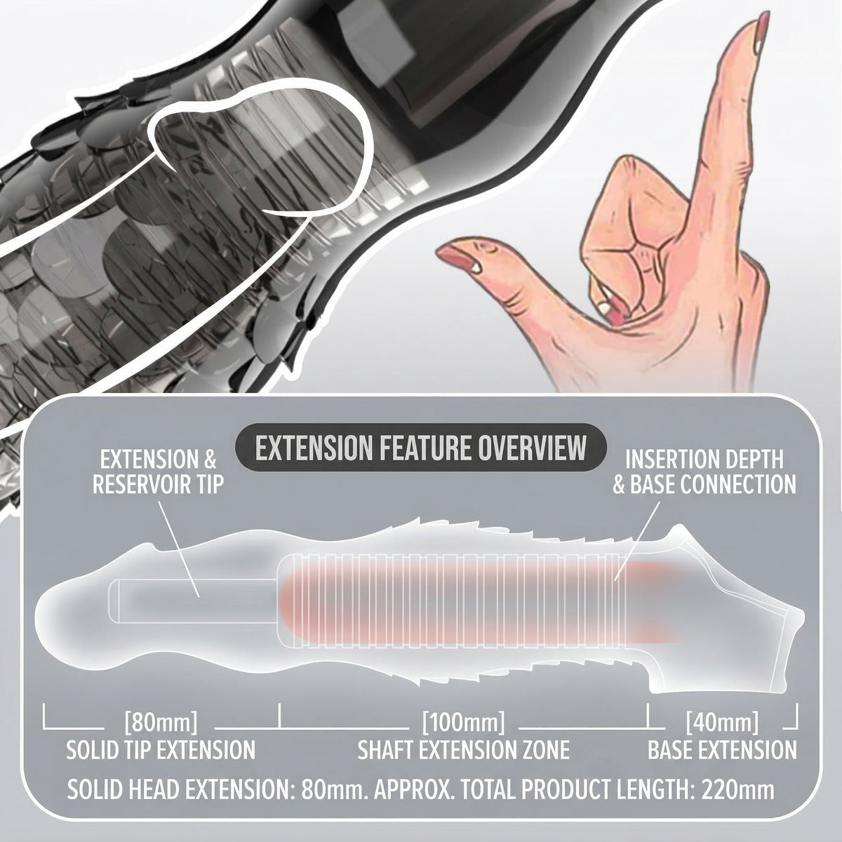 Vibrating Extension Sleeve for Added Length & Sensation - image 1
