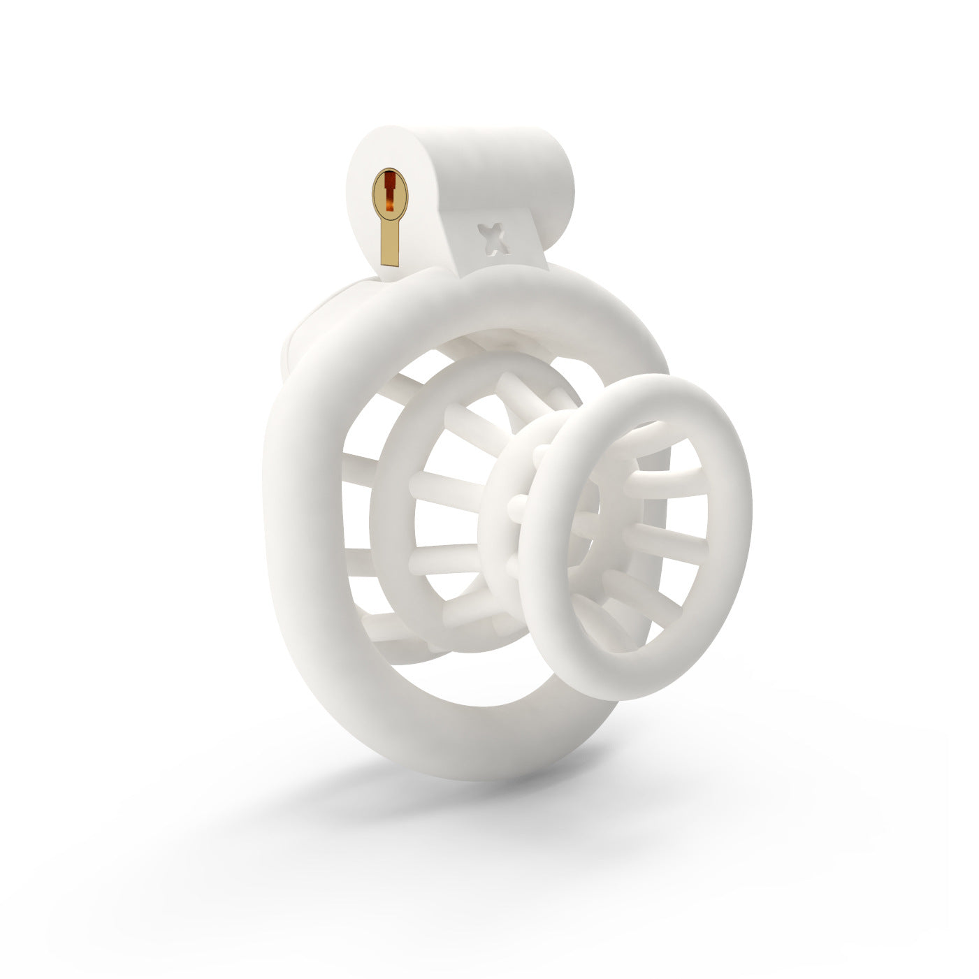 ABS Negative Chastity Cage for Men Lightweight with 4 Rings  - White - B - image 9